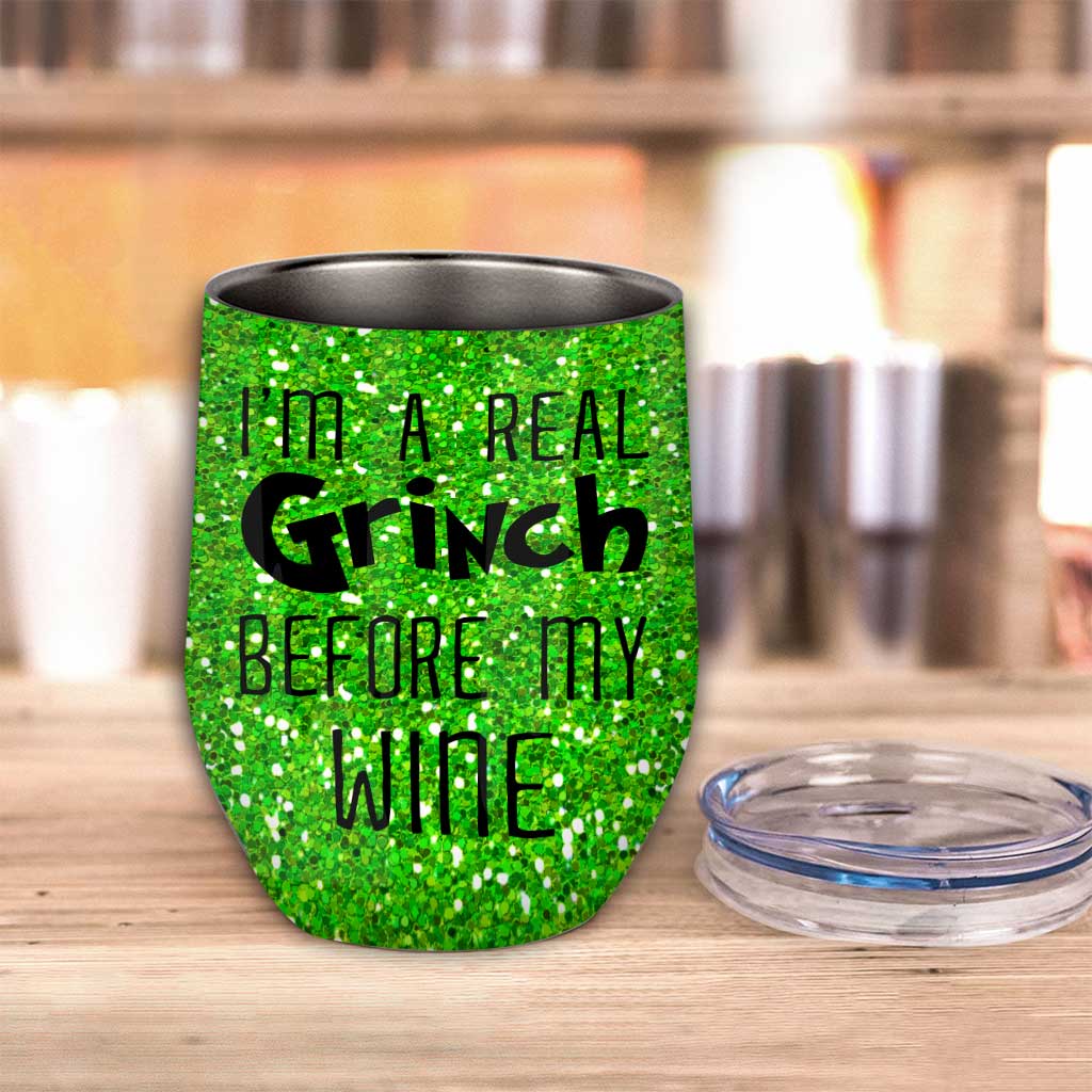 Gobelet à vin personnalisé « Avant mon café » avec étole de Noël