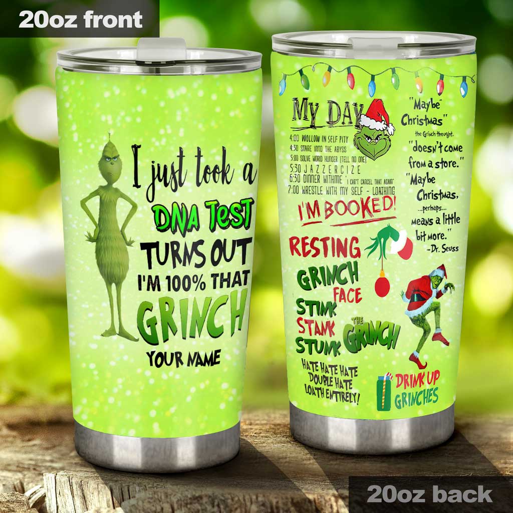 Je viens de faire un test ADN - Gobelet isotherme de Noël personnalisé