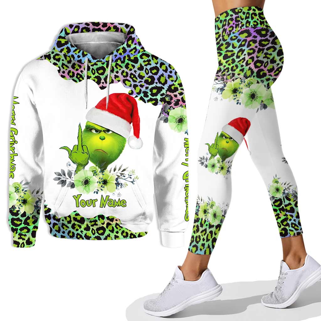 Hologramme Joyeux Noël - Sweat à capuche et legging personnalisés avec étole de Noël