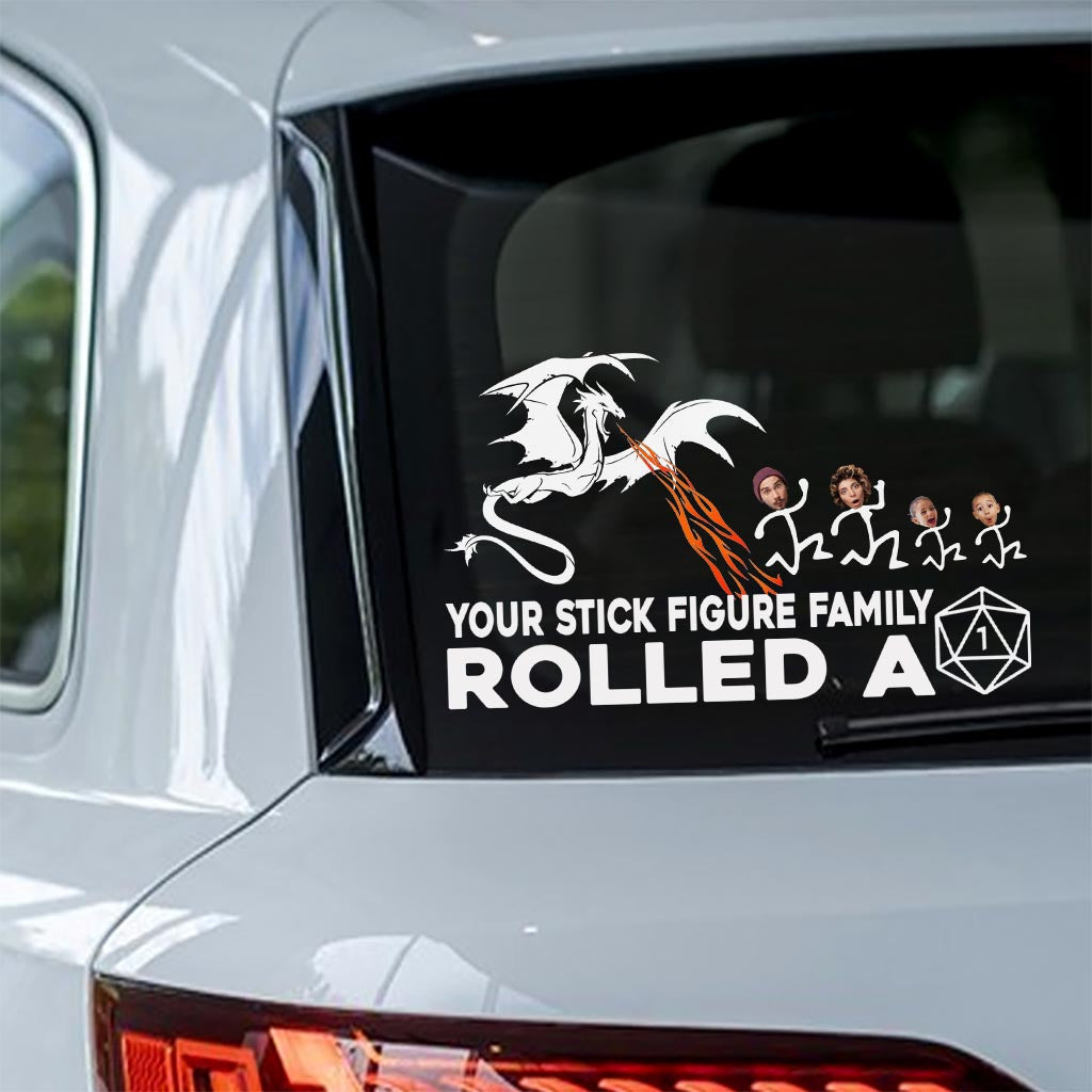 Your Stick Figure Rolled A One - RPG gift for friend, mom, dad, husband, wife, girlfriend, boyfriend - Personalized Decal Full
