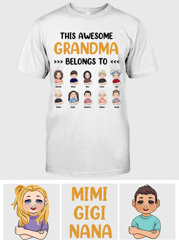 Ce super grand-père appartient à grand-mère - T-shirt et sweat à capuche personnalisés pour la fête des mères