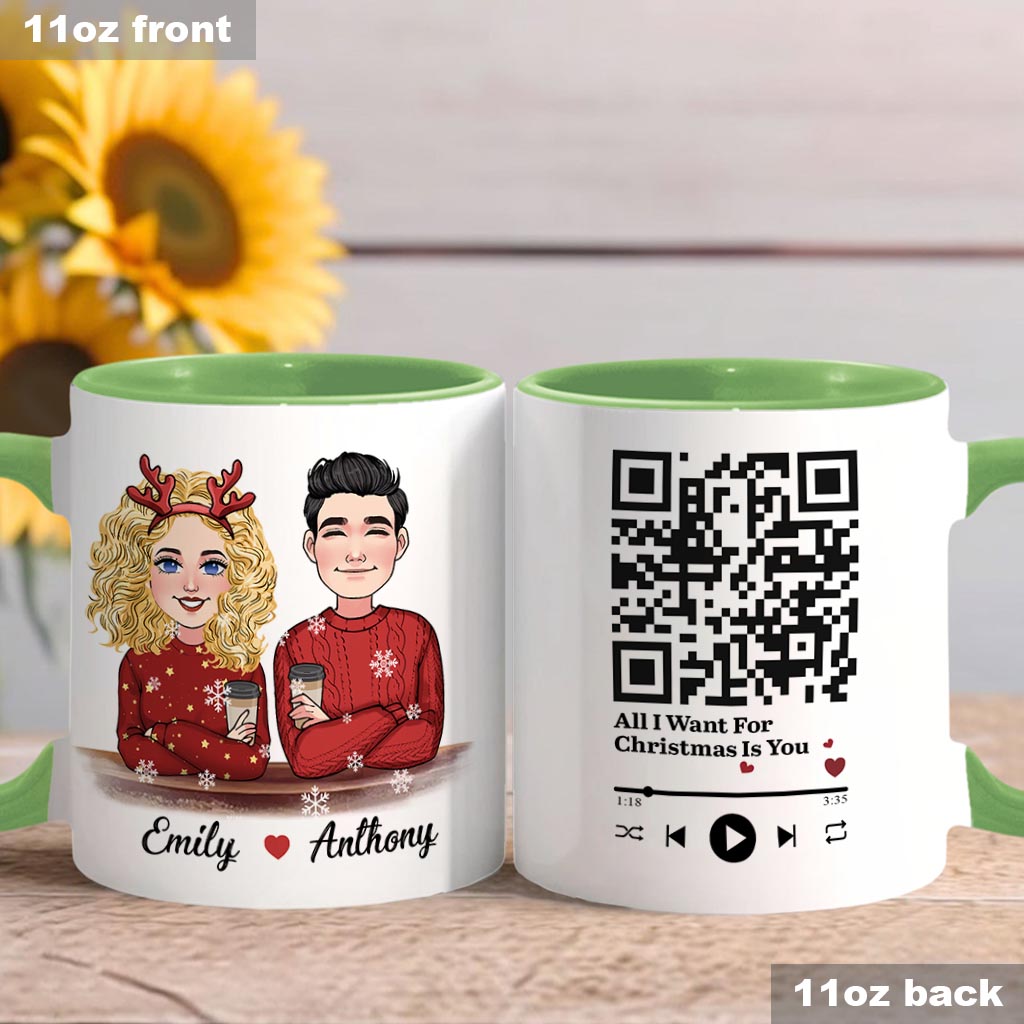Tout ce que je veux pour Noël, c'est toi - Mug personnalisé pour couple