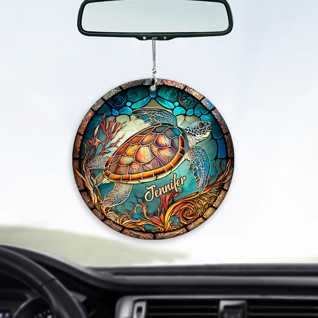 J'adore les tortues - Ornement de voiture tortue personnalisé