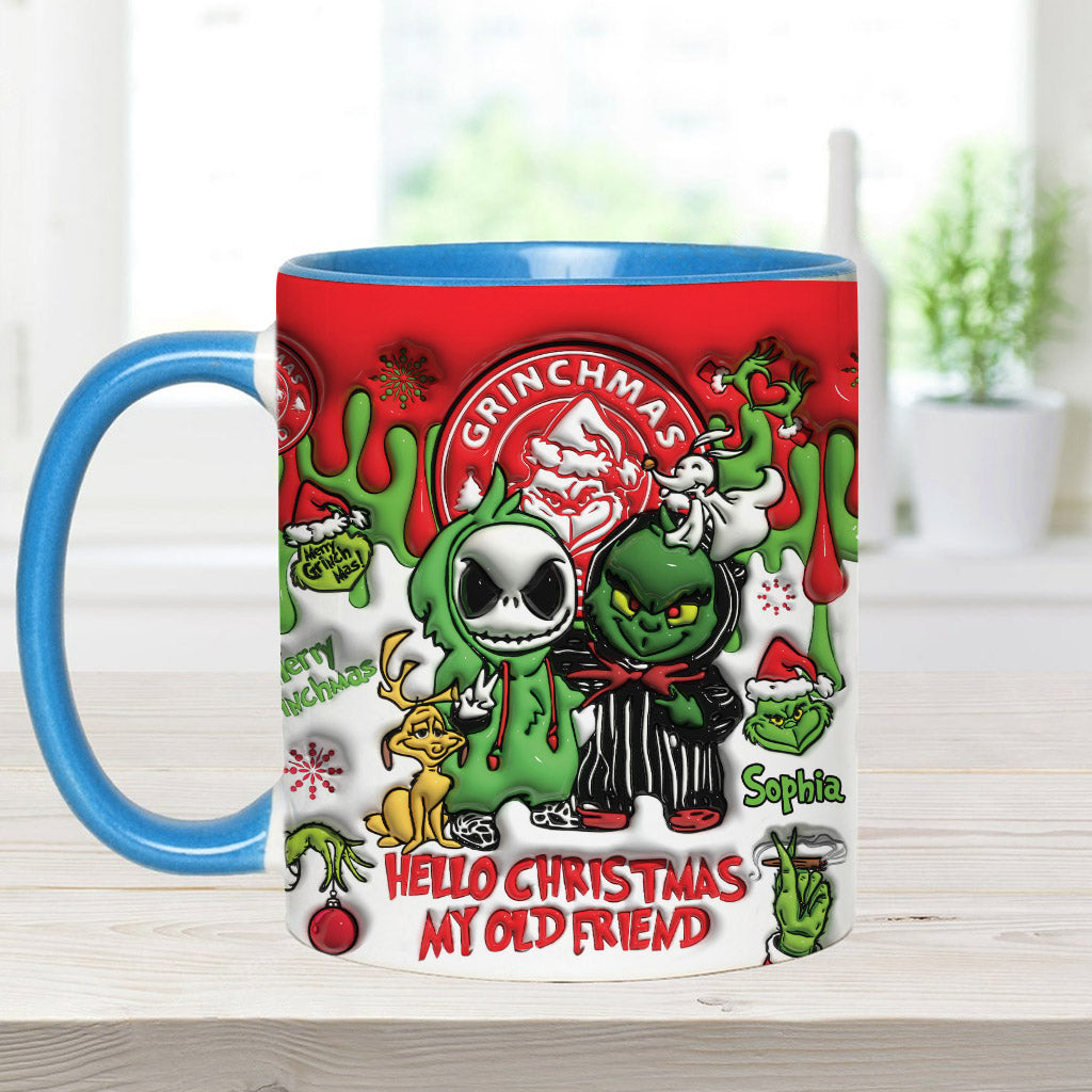 Bonjour Noël mon vieil ami - Mug décoratif de Noël personnalisé avec étole
