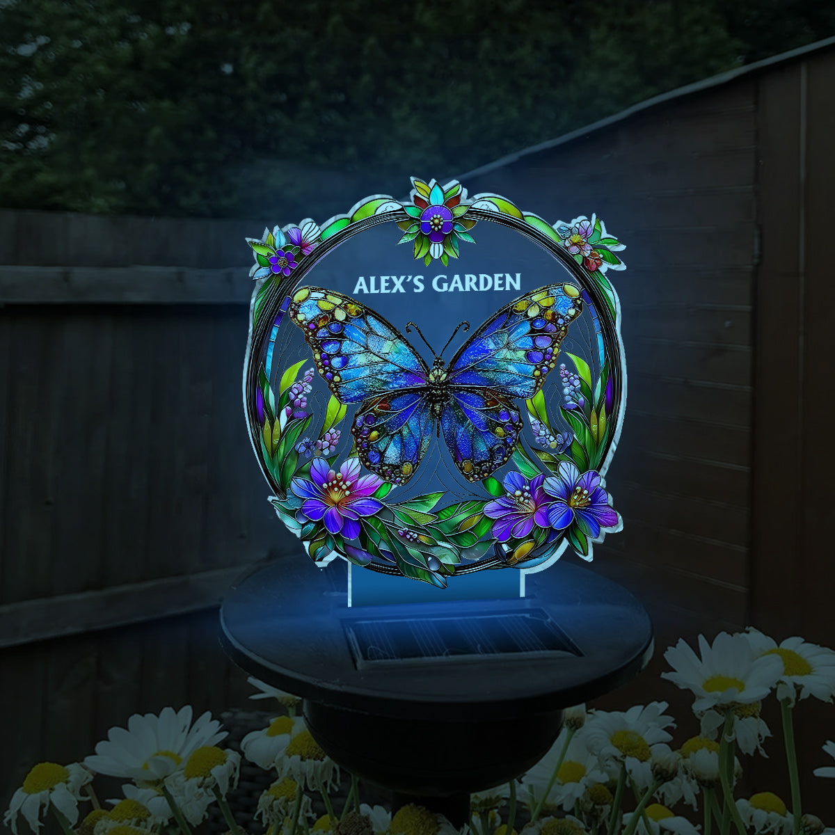 Papillon coloré, abeille, colibri... - Lampe solaire de jardin personnalisée