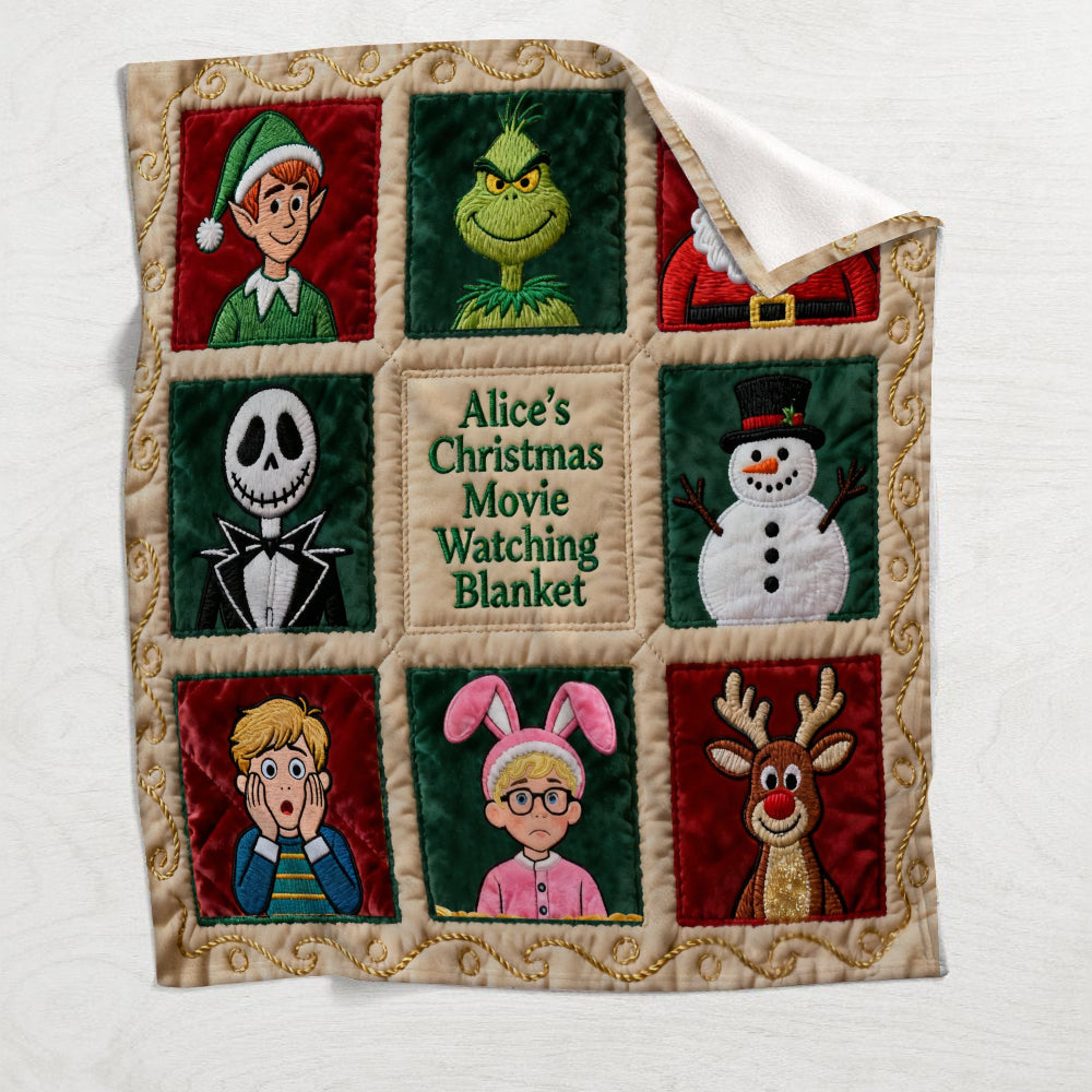 Christmas Movie Watching Blanket - Personalized Blanket
