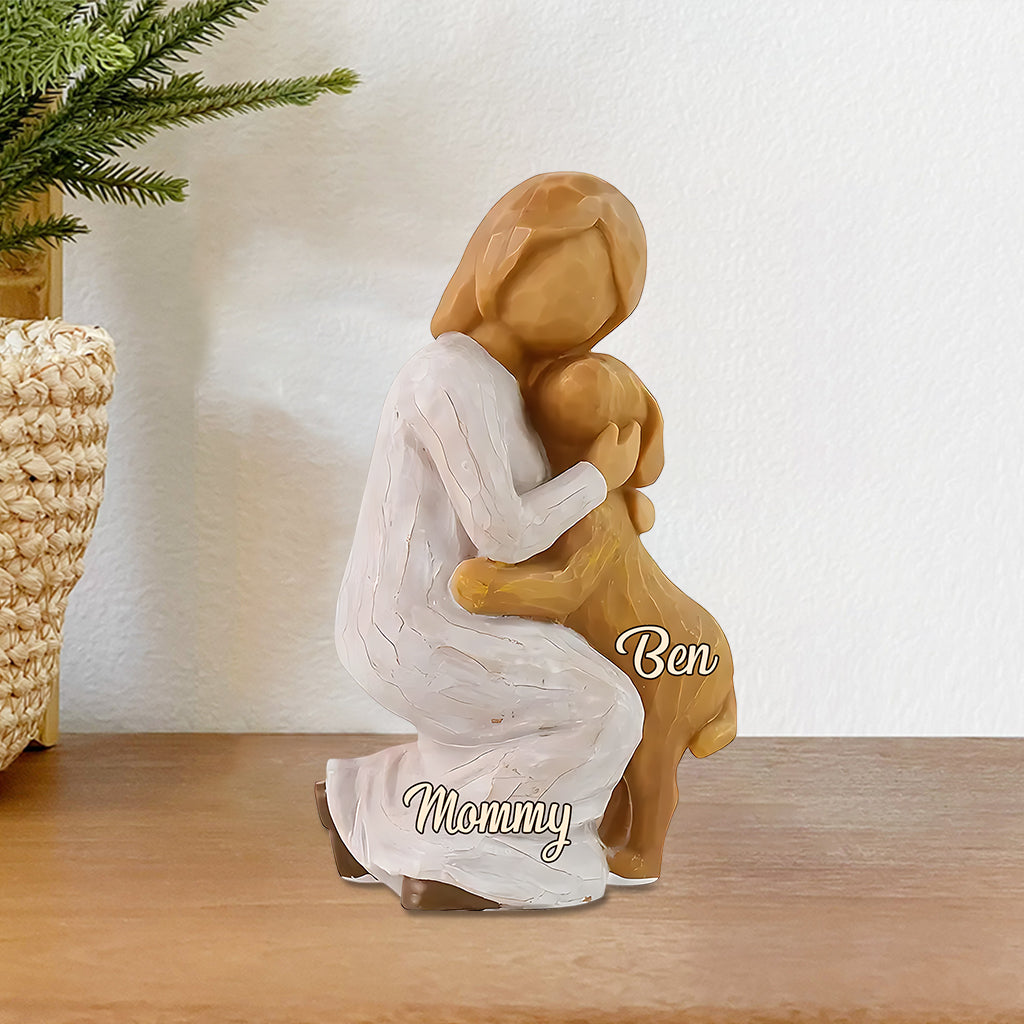 Maman de chien - Plaque acrylique personnalisée en forme de chien