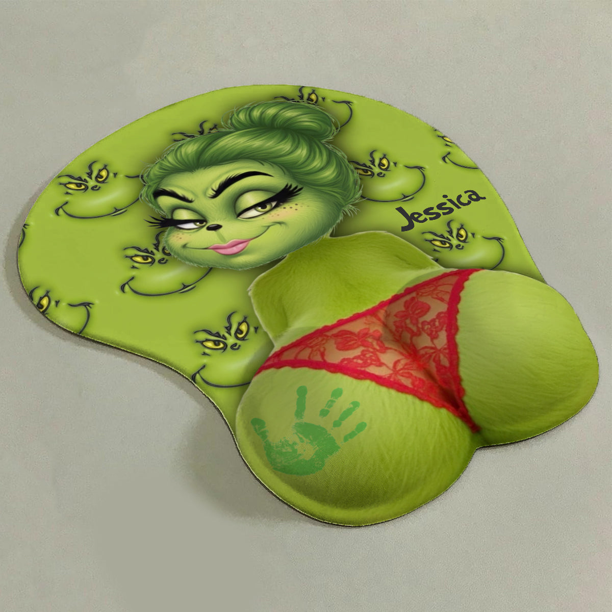 Tapis de souris 3D personnalisé « Étole de Noël » inspiré du film Green Creature