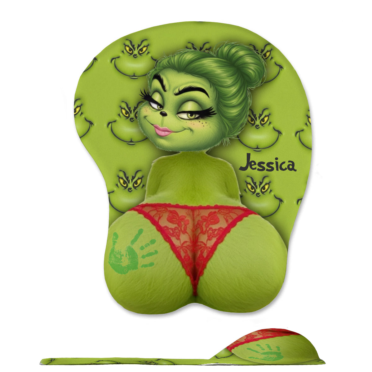 Tapis de souris 3D personnalisé « Étole de Noël » inspiré du film Green Creature