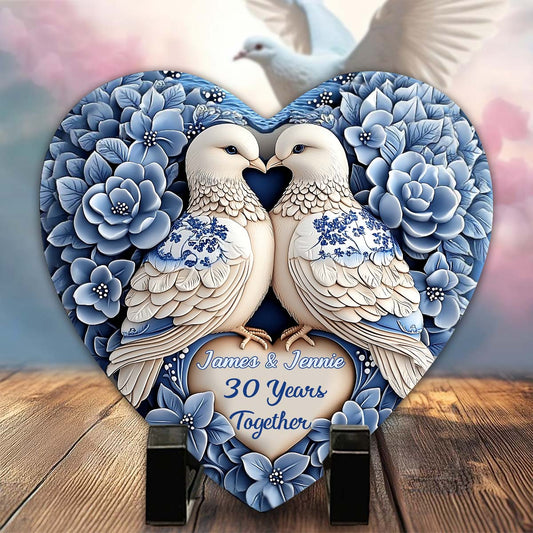 Je suis à toi - Pierre en forme de cœur personnalisée pour couple