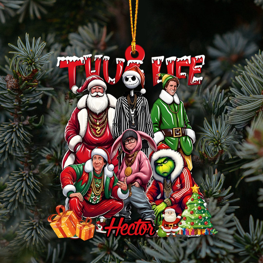 Thug Life, film de Noël - Ornement de Noël personnalisé en forme d'étole