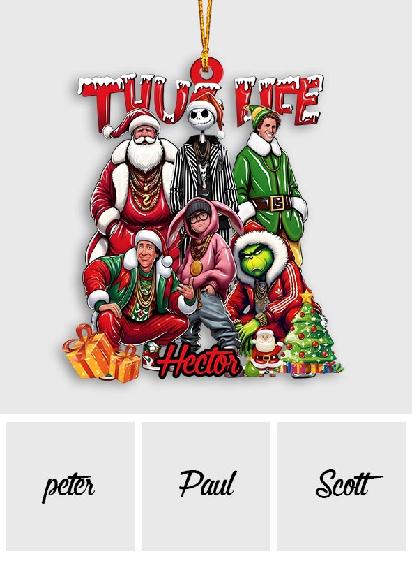 Thug Life, film de Noël - Ornement de Noël personnalisé en forme d'étole