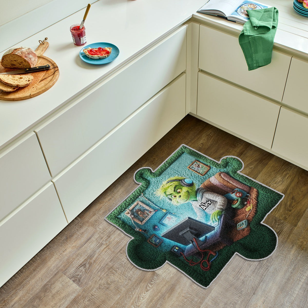 Puzzle Vie de Famille Grincheuse - Tapis de Noël antidérapant personnalisé
