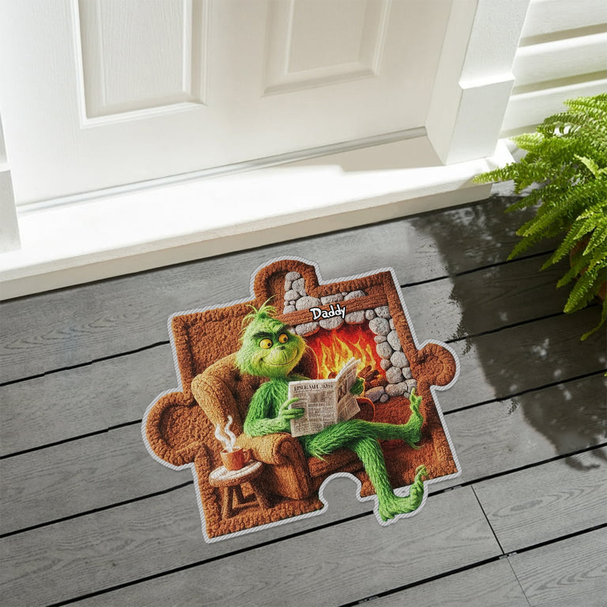 Puzzle Vie de Famille Grincheuse - Tapis de Noël antidérapant personnalisé