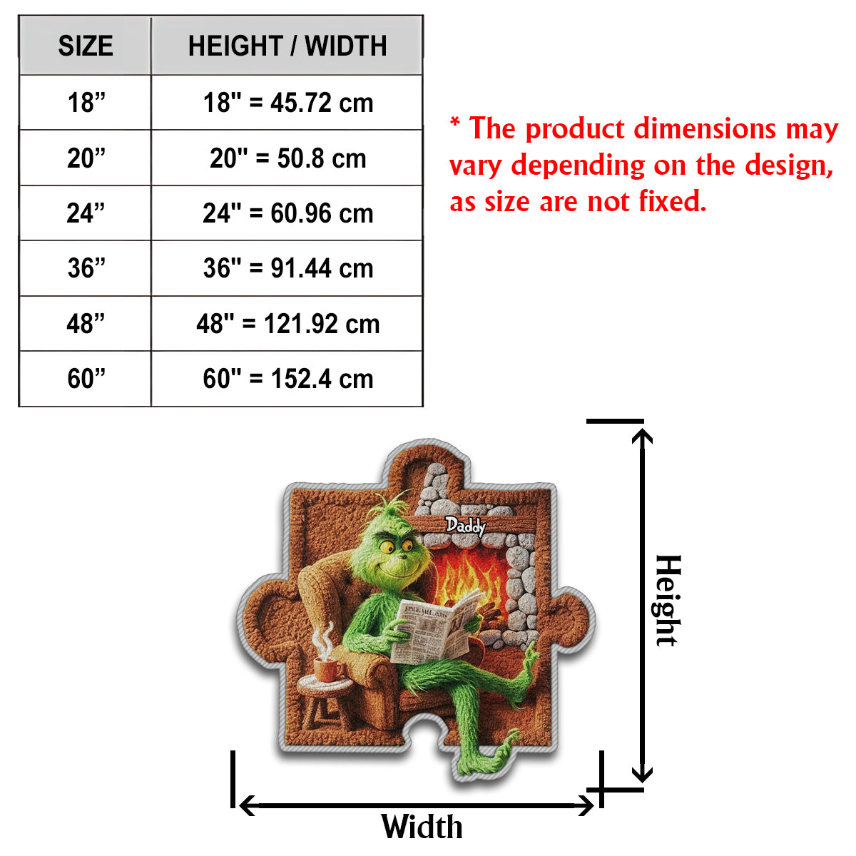 Puzzle Vie de Famille Grincheuse - Tapis de Noël antidérapant personnalisé