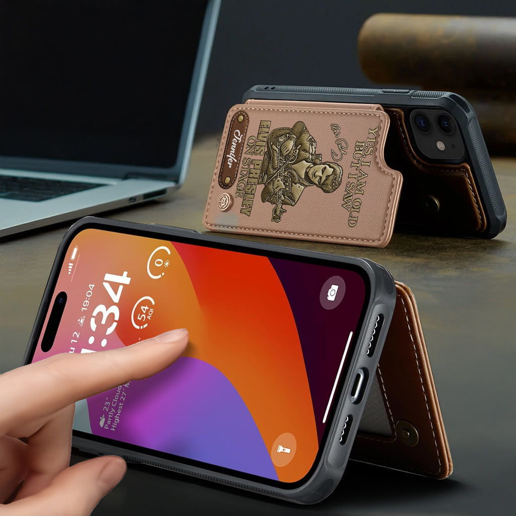 Oui, je suis vieux, mais j'ai vu Elvis Presley sur scène - Étui portefeuille/téléphone personnalisé Roi du Rock and Roll