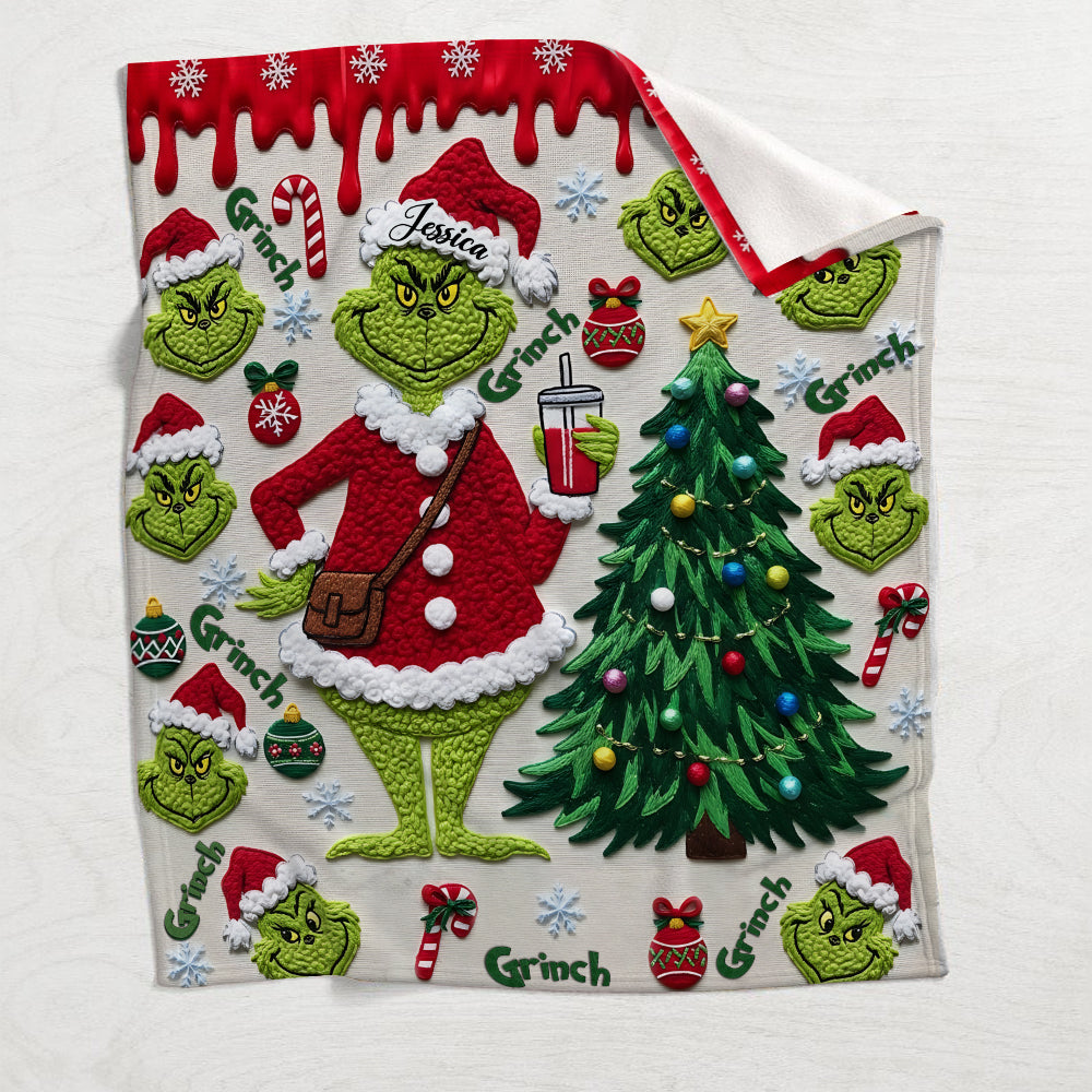 Joyeux Grinchmas - Étole de Noël personnalisée