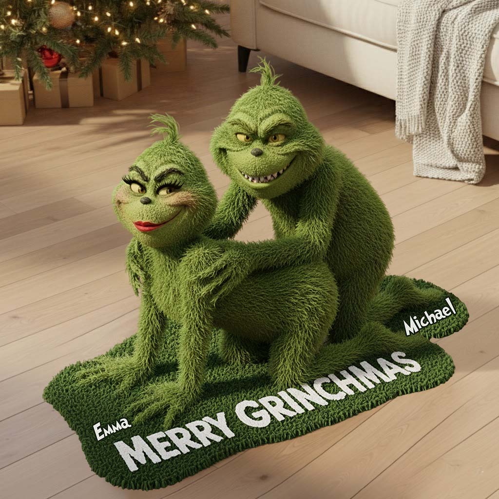 Tapis de Noël antidérapant Green Mischief Holiday - Étole personnalisée