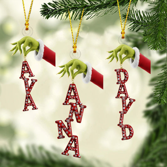 Merry Grinchmas Name Ornament - Personalized Stole Christmas Custom Shaped Ornament