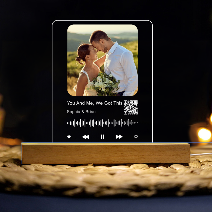 Créez votre propre chanson de couple - Veilleuse LED personnalisée pour couple