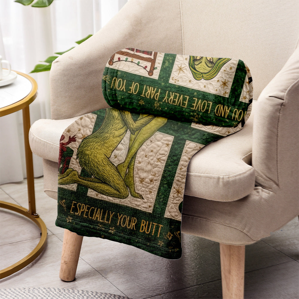 Naughty Green Love - Couverture de Noël étole personnalisée