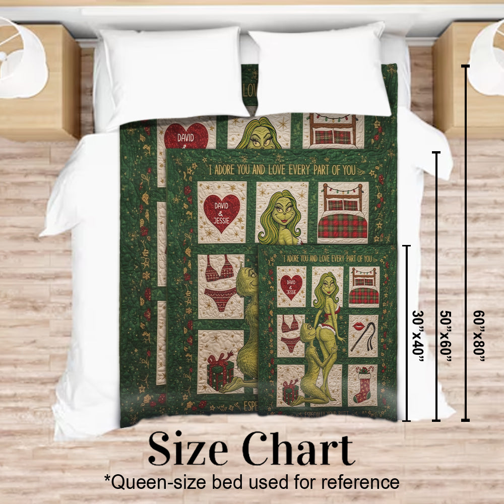 Naughty Green Love - Couverture de Noël étole personnalisée