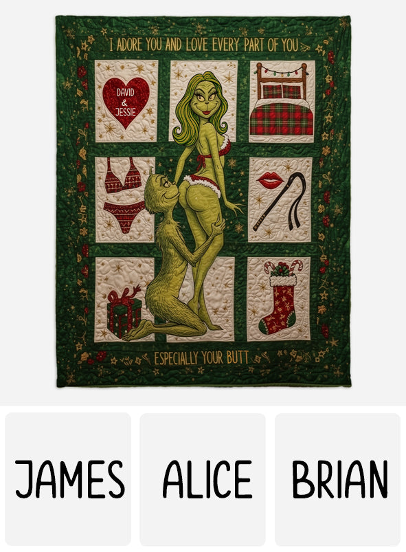 Naughty Green Love - Couverture de Noël étole personnalisée