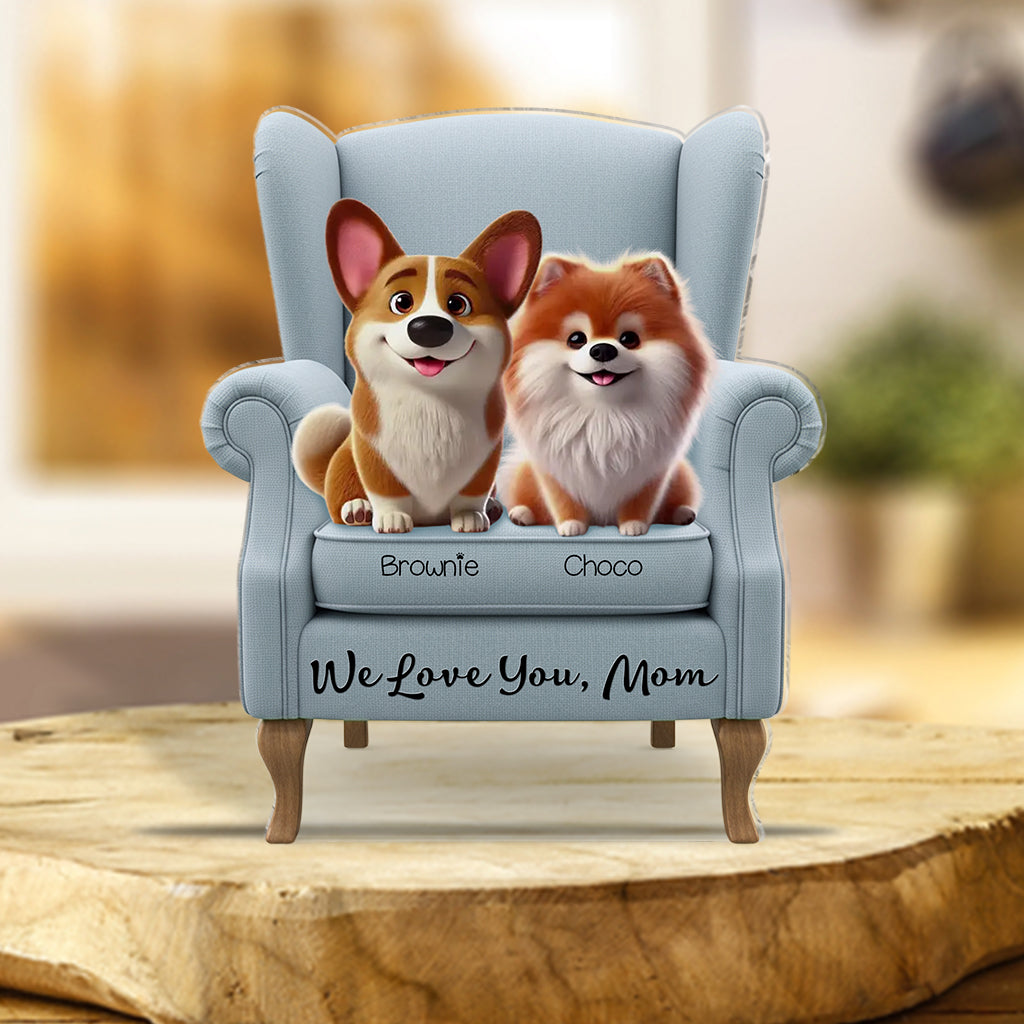 Meilleure maman de chien au monde - Plaque acrylique personnalisée en forme de chien
