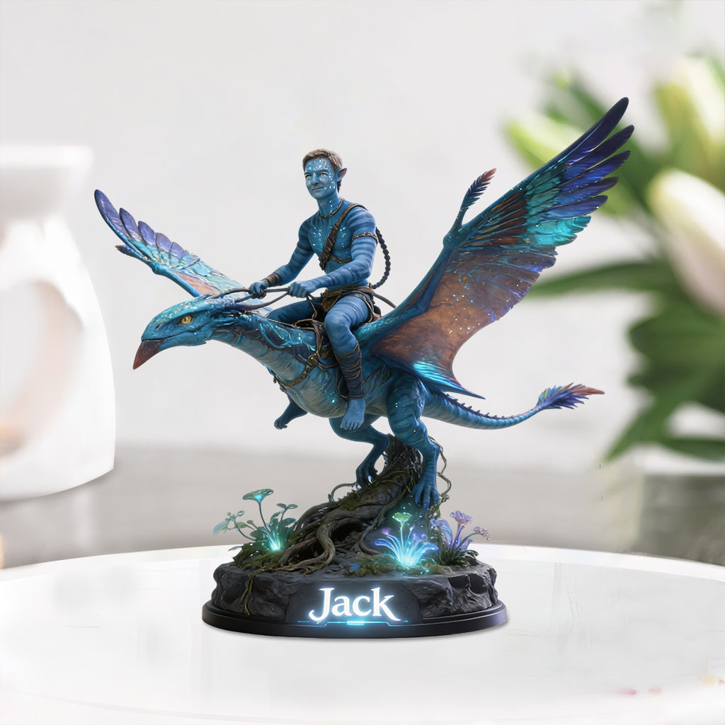 Custom From Any Photo - Personalized Blue Aliens Custom Shaped Acrylic Plaque