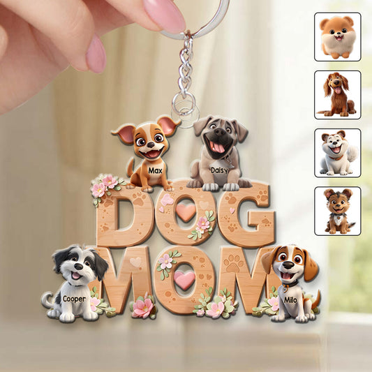 Maman de chien - Porte-clés personnalisé en forme de chien