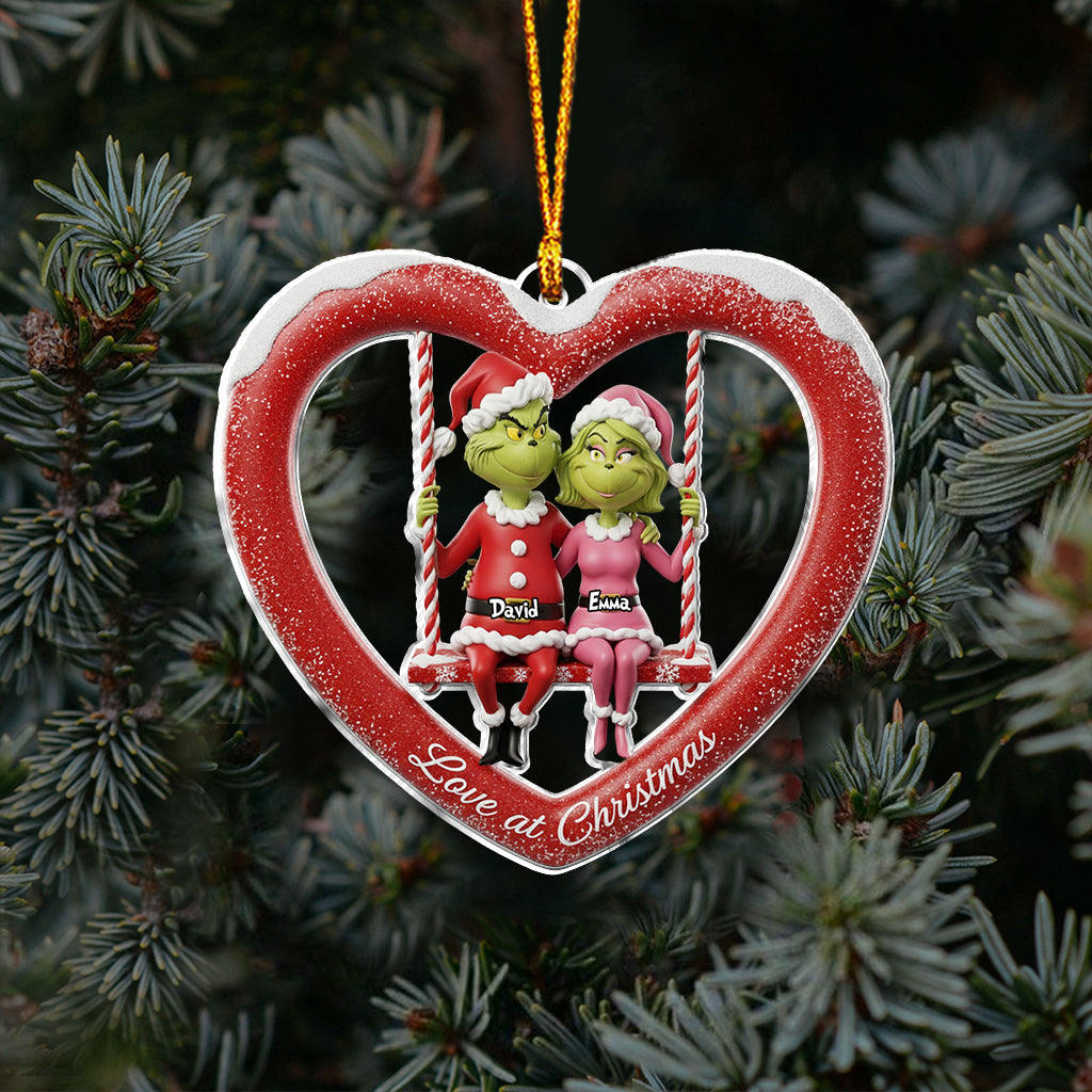 Couple Gift Merry Grinchmas - Personalized Stole Christmas Ornament