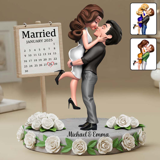 Joyeux anniversaire mon amour - Plaque acrylique personnalisée pour couple