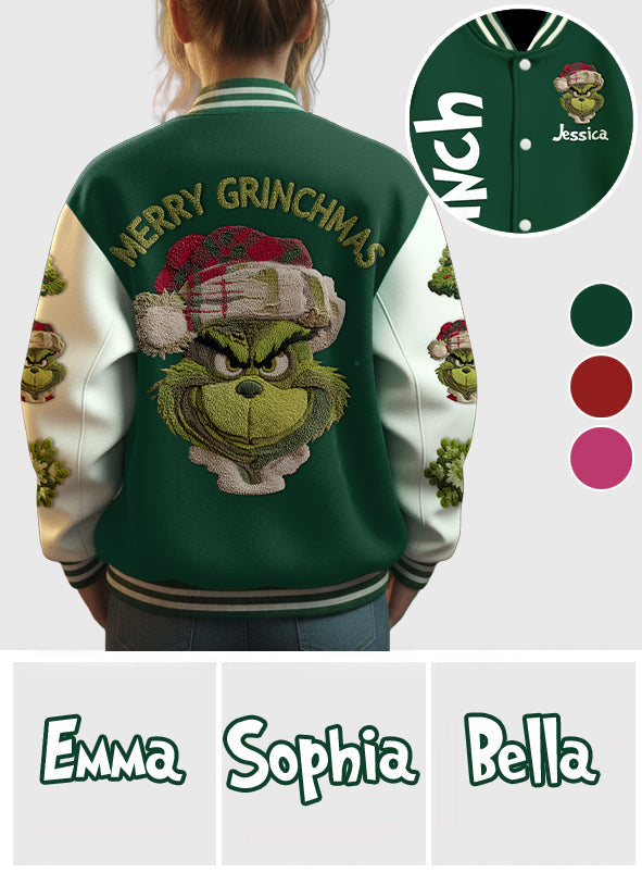 Joyeux Grinchmas - Veste universitaire de Noël avec étole personnalisée