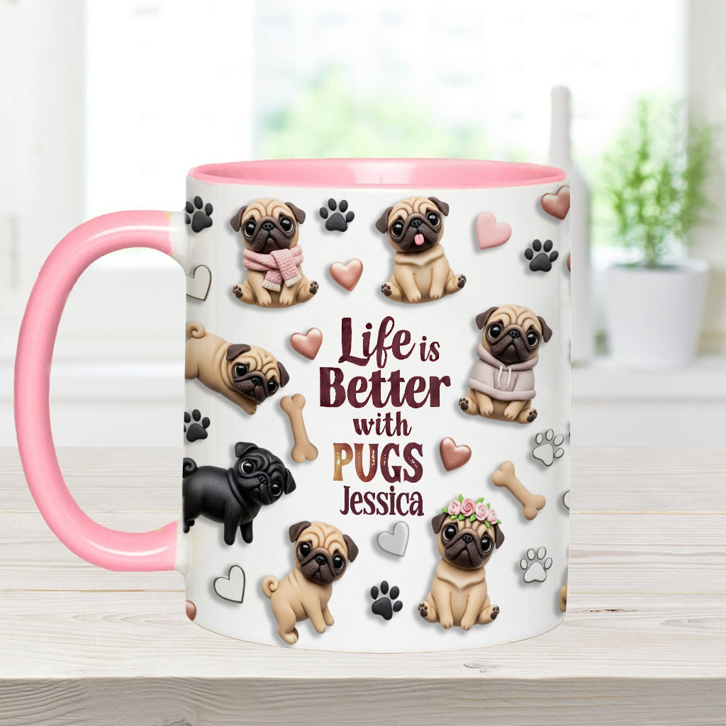 La vie est plus belle avec un chien - Mug personnalisé à motif chien