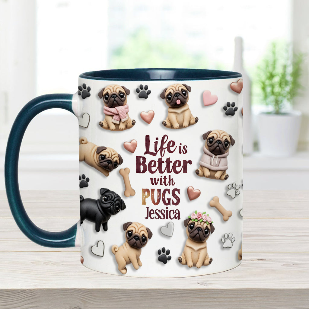La vie est plus belle avec un chien - Mug personnalisé à motif chien