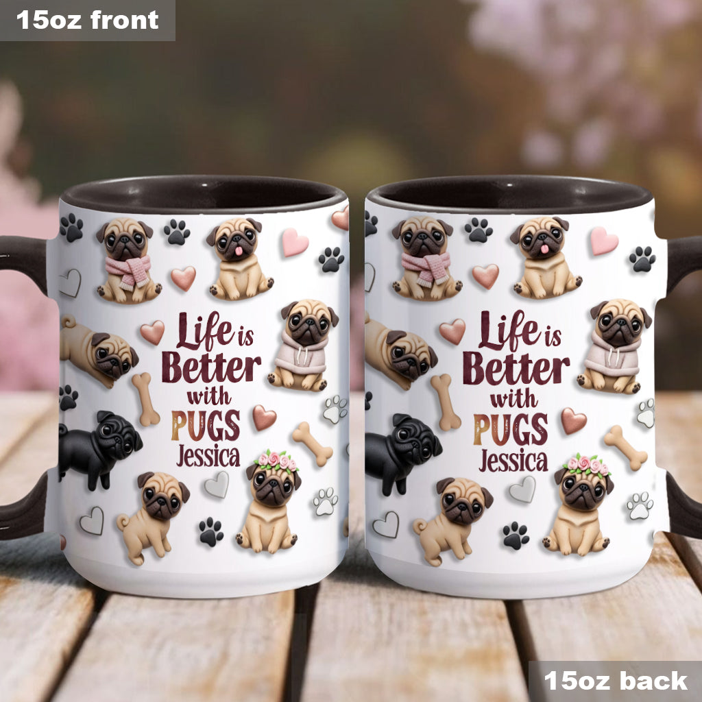 La vie est plus belle avec un chien - Mug personnalisé à motif chien