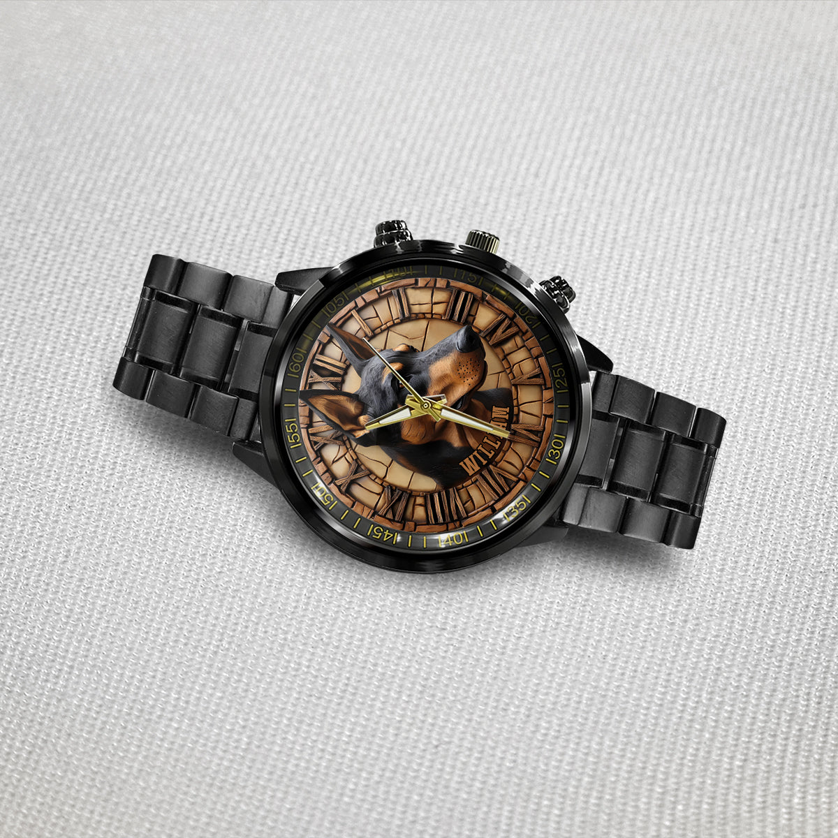 Montre-bracelet personnalisée pour chien Brave Doberman Pinscher