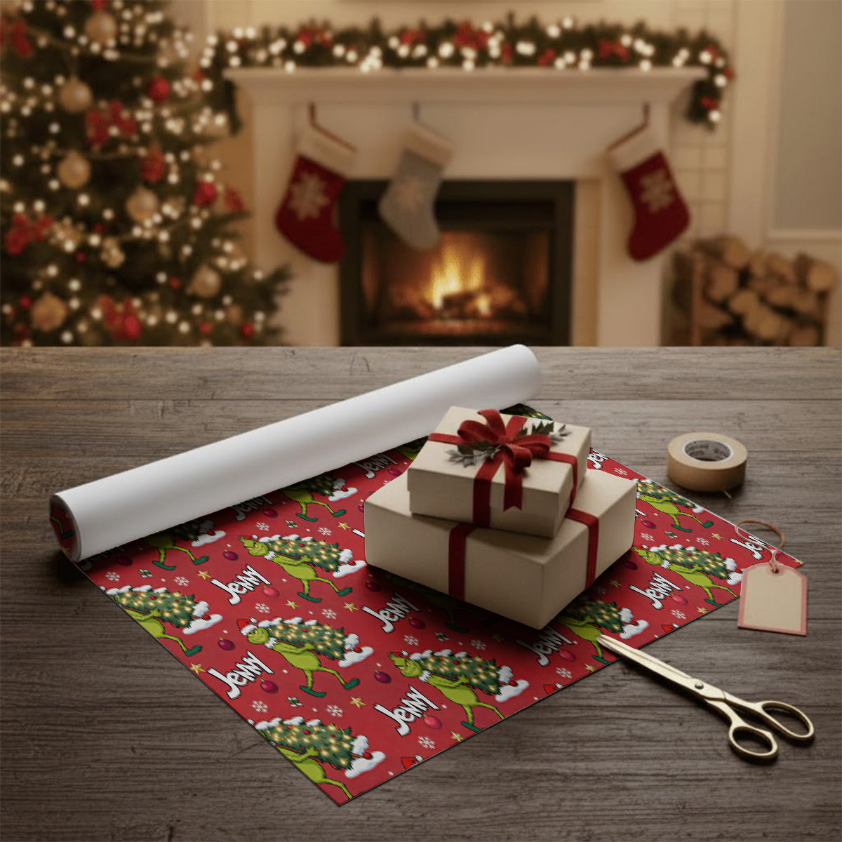 Merry Grinchmas - Personalized Stole Christmas Wrapping Papers