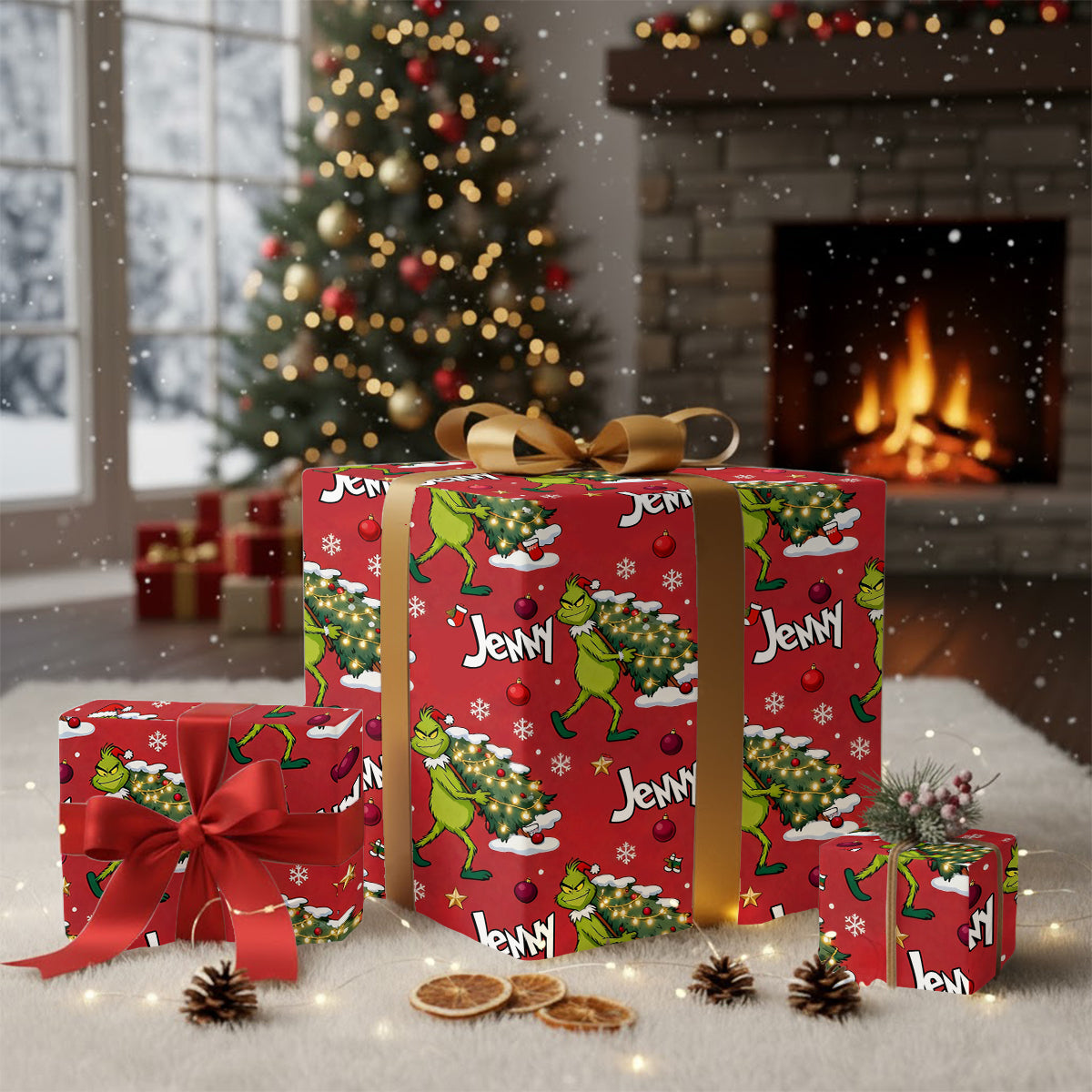 Merry Grinchmas - Personalized Stole Christmas Wrapping Papers