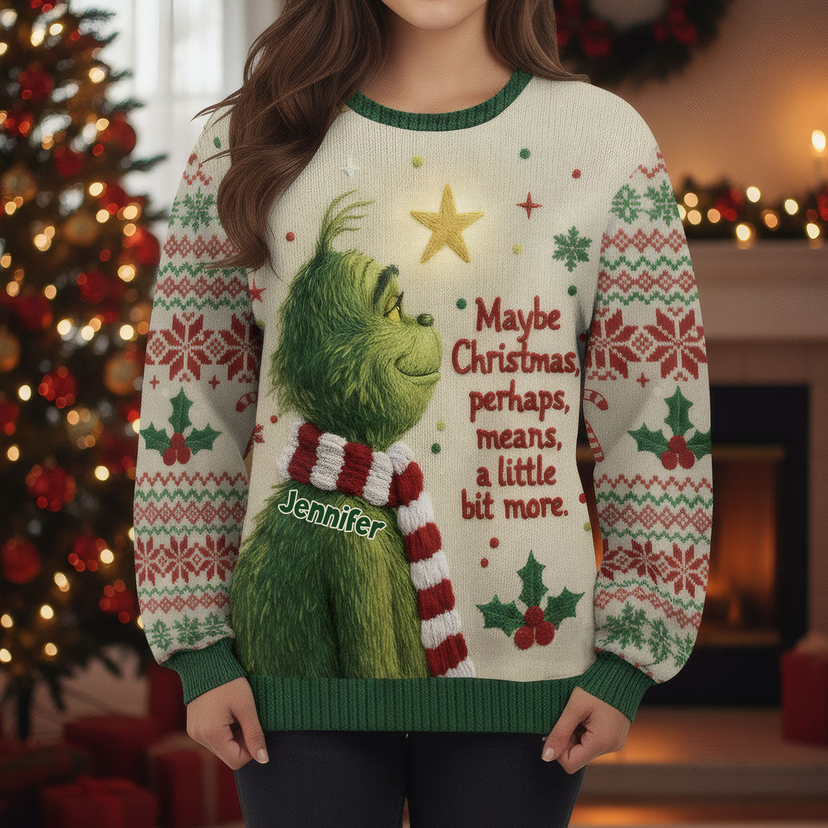 Peut-être que Noël a une signification un peu plus profonde - Étole de Noël personnalisée et pull moche