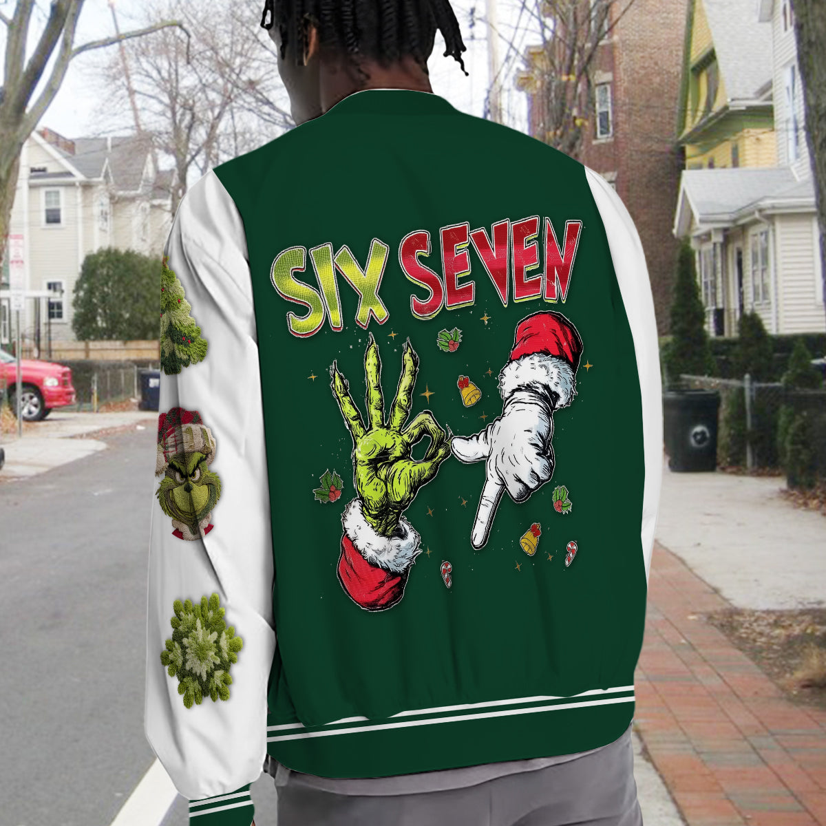 Six Seven - Personalized Stole Christmas Varsity Jacket