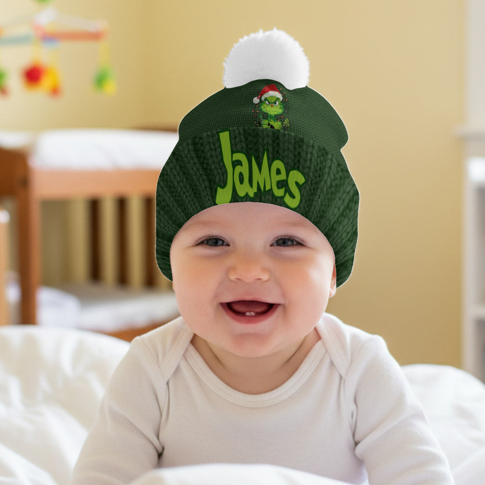 Lumière verte de Grinchmas - Bonnet de Noël personnalisé avec étole