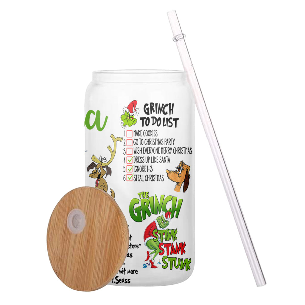 I'm Booked - Personalized Stole Christmas Can Glass