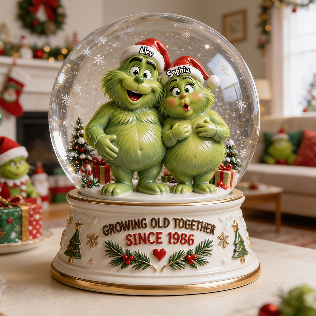 Naughy Green Couple - Personalized Stole Christmas 2-Side Printed Acrylic Plaque