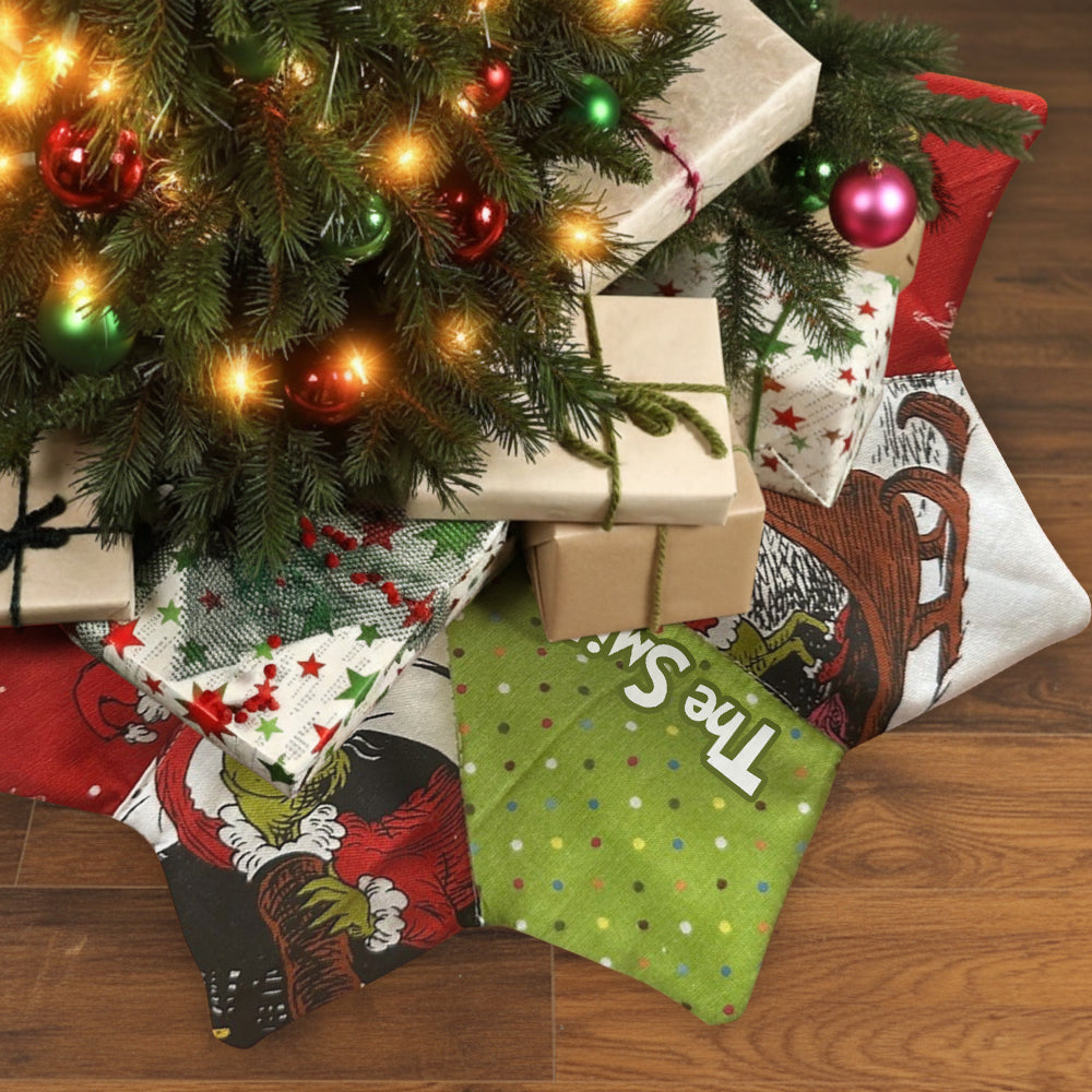 Green Mischief Christmas - Personalized Stole Christmas Shaped Tree Skirt