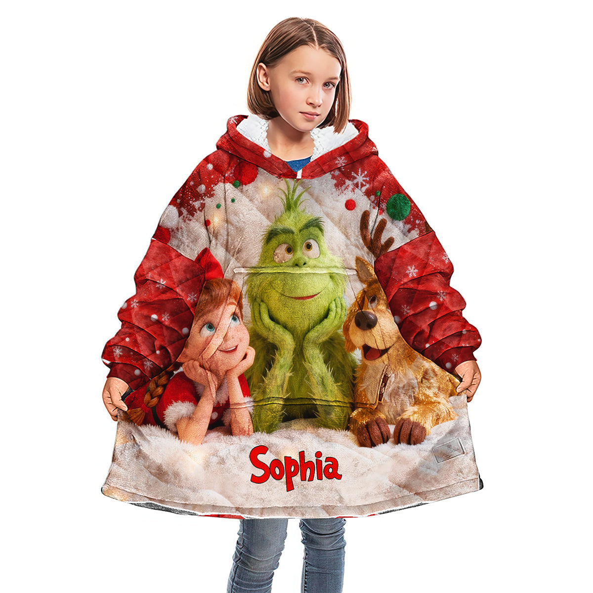 Ho Ho Ho - Personalized Stole Christmas Blanket Hoodie