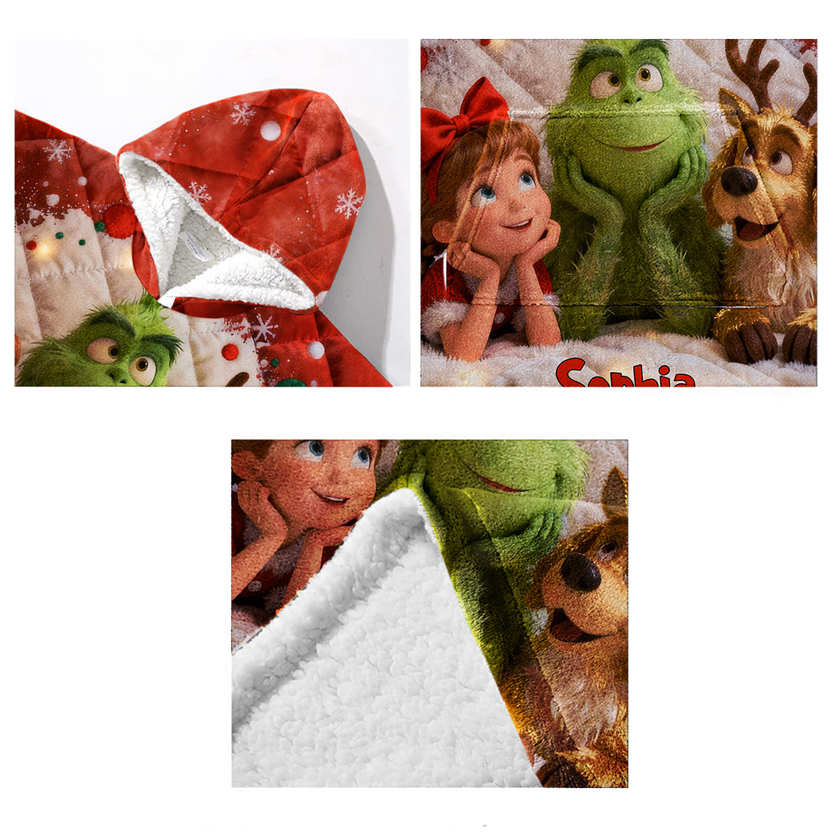 Ho Ho Ho - Personalized Stole Christmas Blanket Hoodie