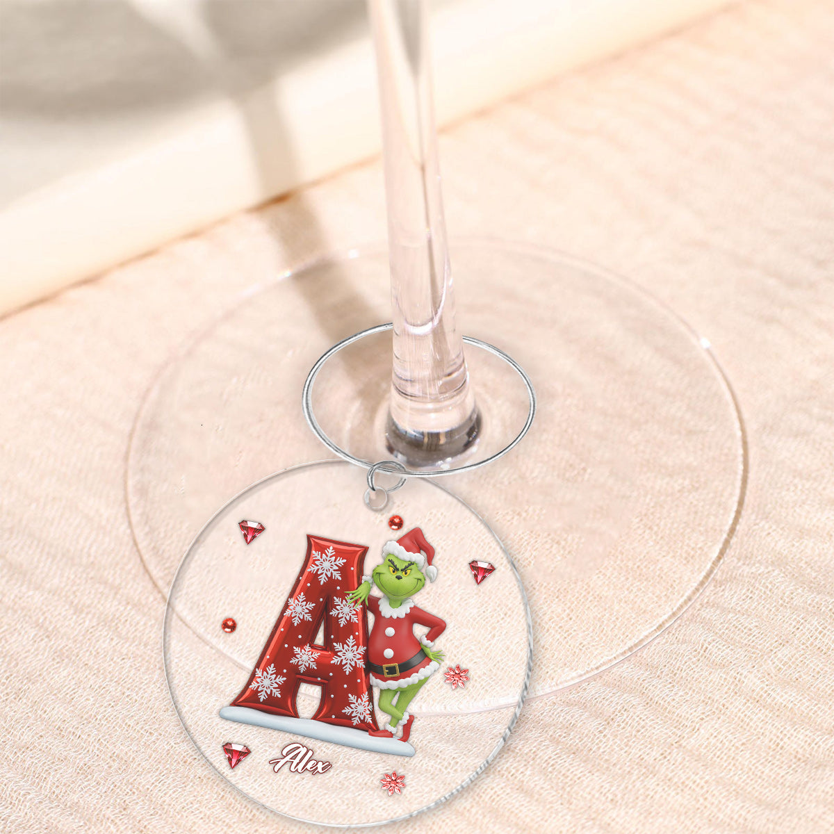 Merry Christmas - Personalized Stole Christmas Wine Glass With Long Stem