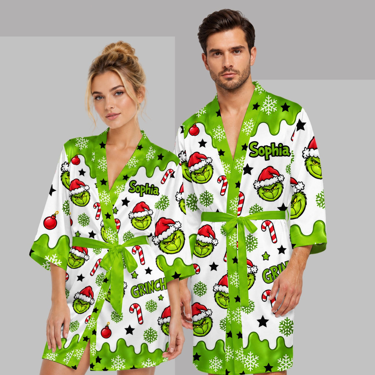 Merry Christmas - Personalized Stole Christmas Satin Robe