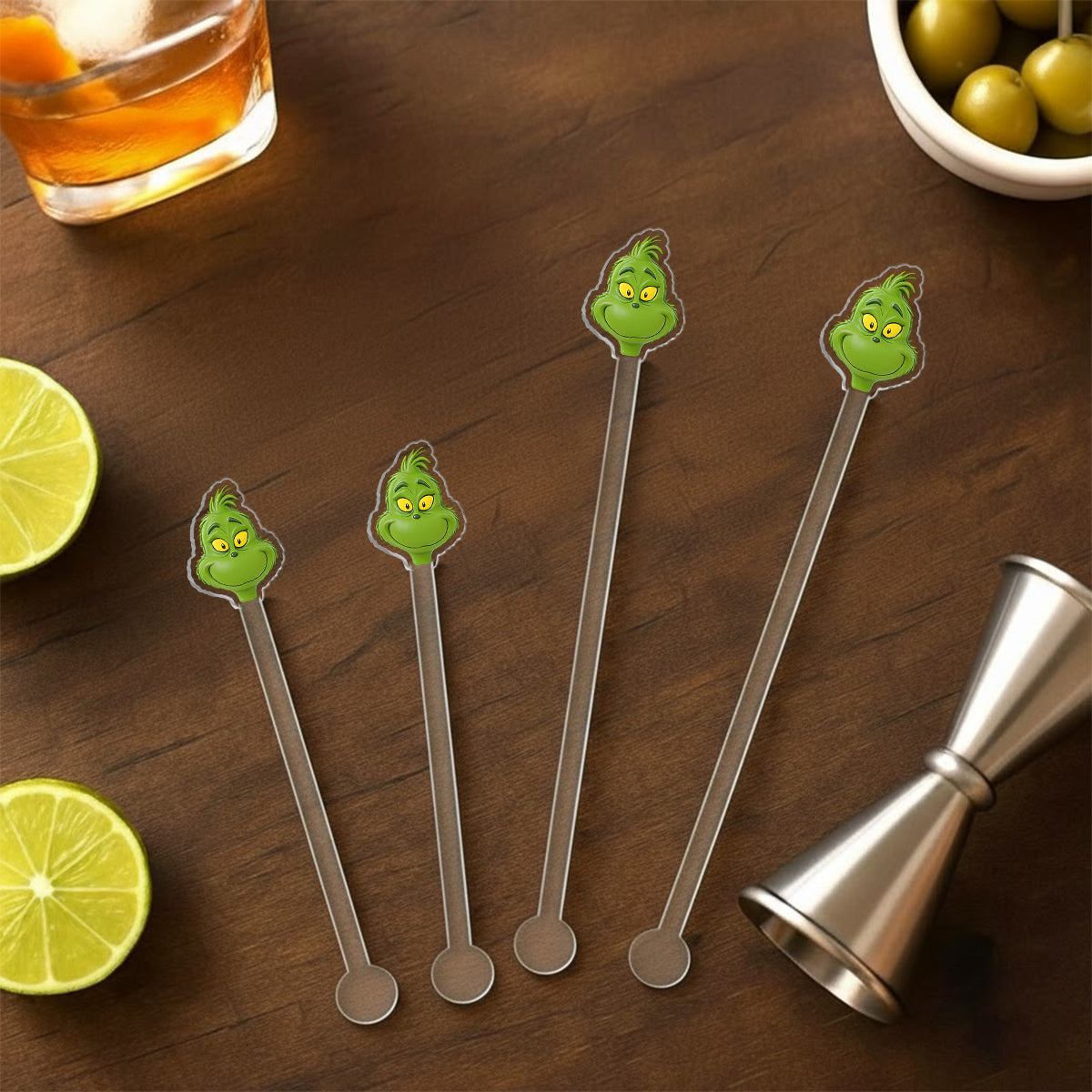 Merry Greenmas - Personalized Stole Christmas Set Accent Mug with Acrylic Stirrers